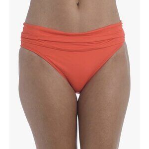 La Blanca NWT Island Goddess Banded Hipster Swimsuit Bikini Bottom 10 Orange PPK